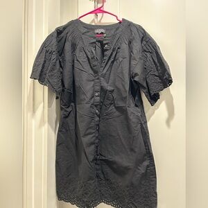 Black JCrew dress with Eyelet Sleeves and bottom